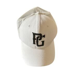 Perfect Game Fitted Baseball Hat – White – PG Logo – Size L/XL (Est.)